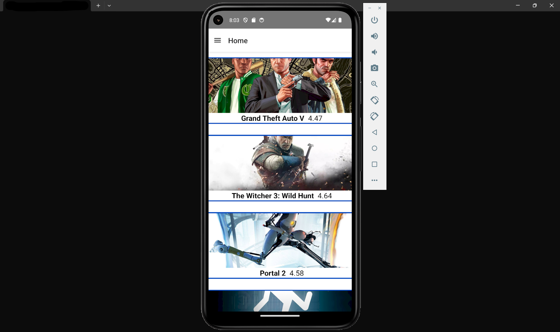 Game Review App Screenshot 1